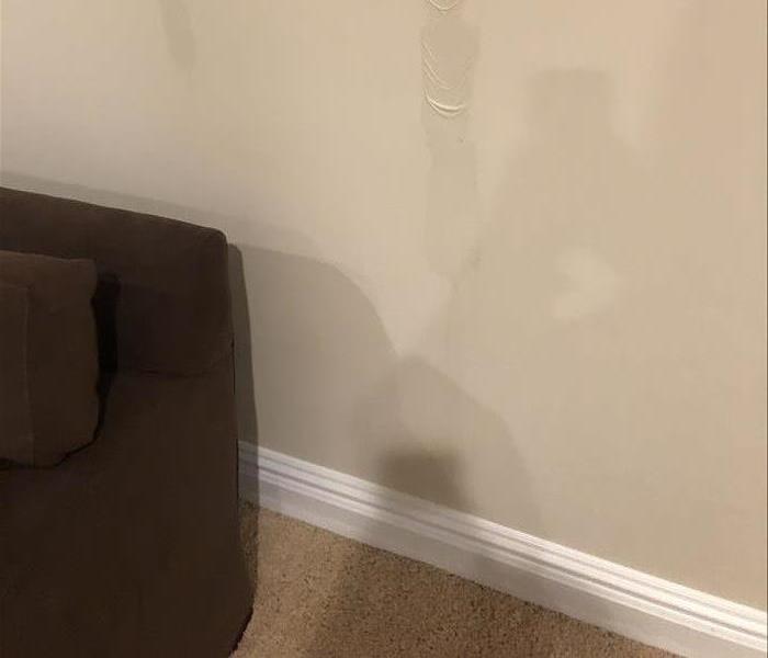 paint on the wall is wrinkling where water got behind the paint